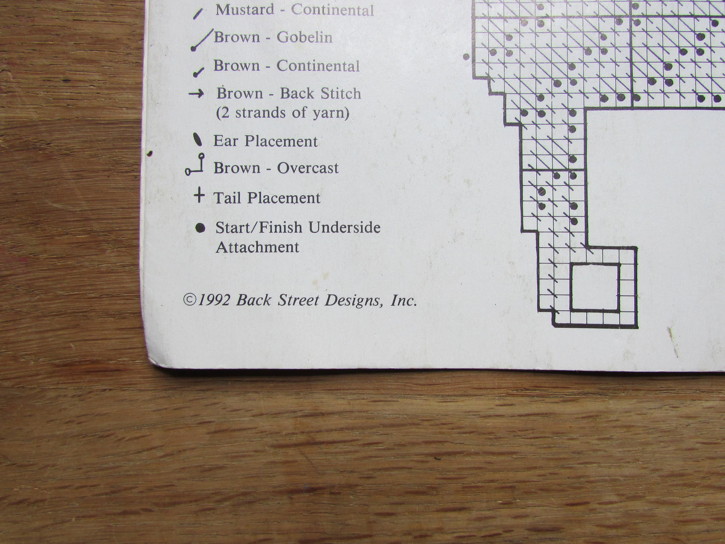 1992 Back Street Designs plastic canvas Tag-a-Long-Toys, designed by Wayne Fox