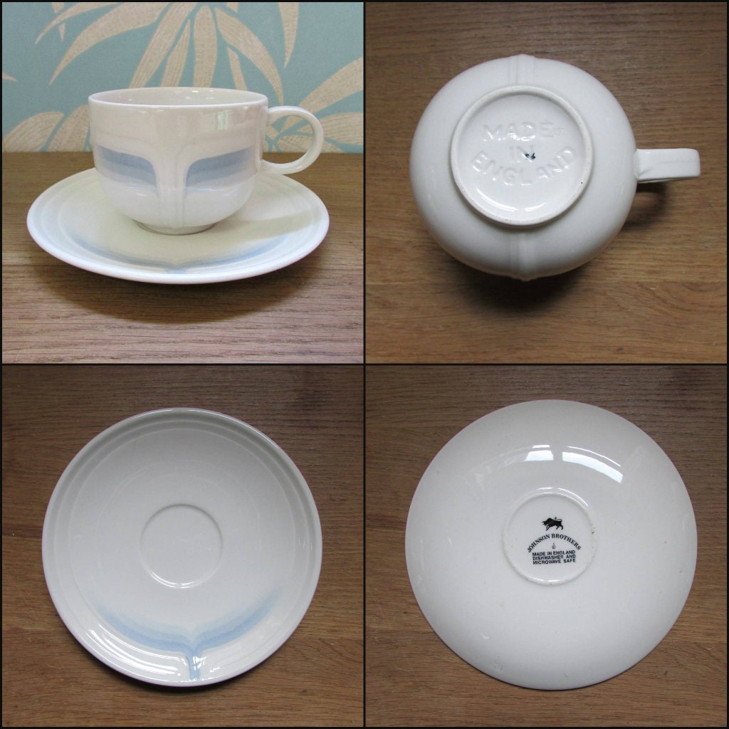 Rare 1980s Johnson Brothers Ironstone Blue Ice tea-set