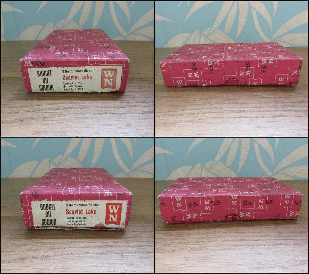 Three vintage Rowney Cryla acrylics (used) in Winsor Newton (Budget Oil Colour) box