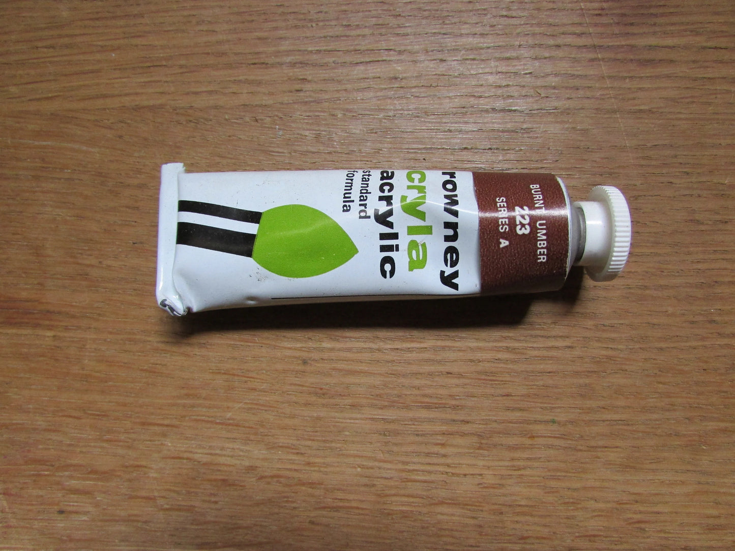 Three vintage Rowney Cryla acrylics (used) in Winsor Newton (Budget Oil Colour) box