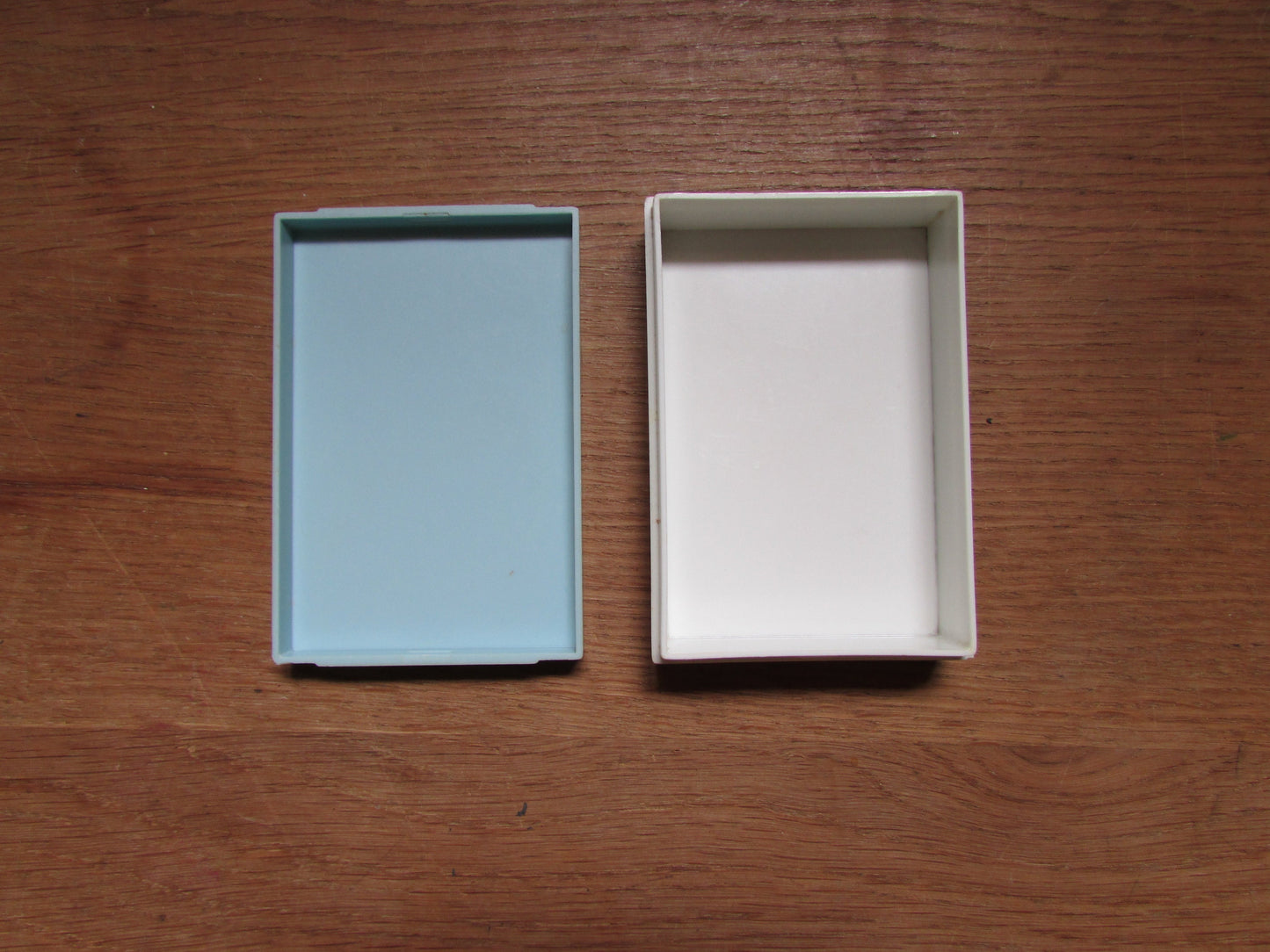 Vintage playing cards in plastic box