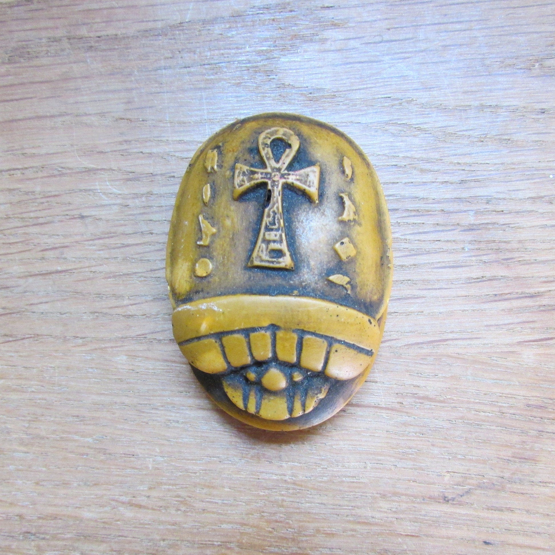 Vintage Egyptian resin carved scarab