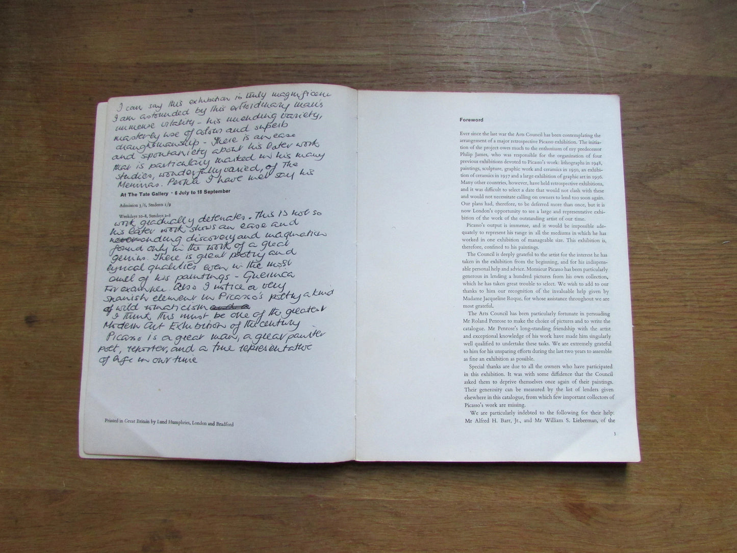 Picasso: The Arts Council of Great Britain (Softback, 1960)