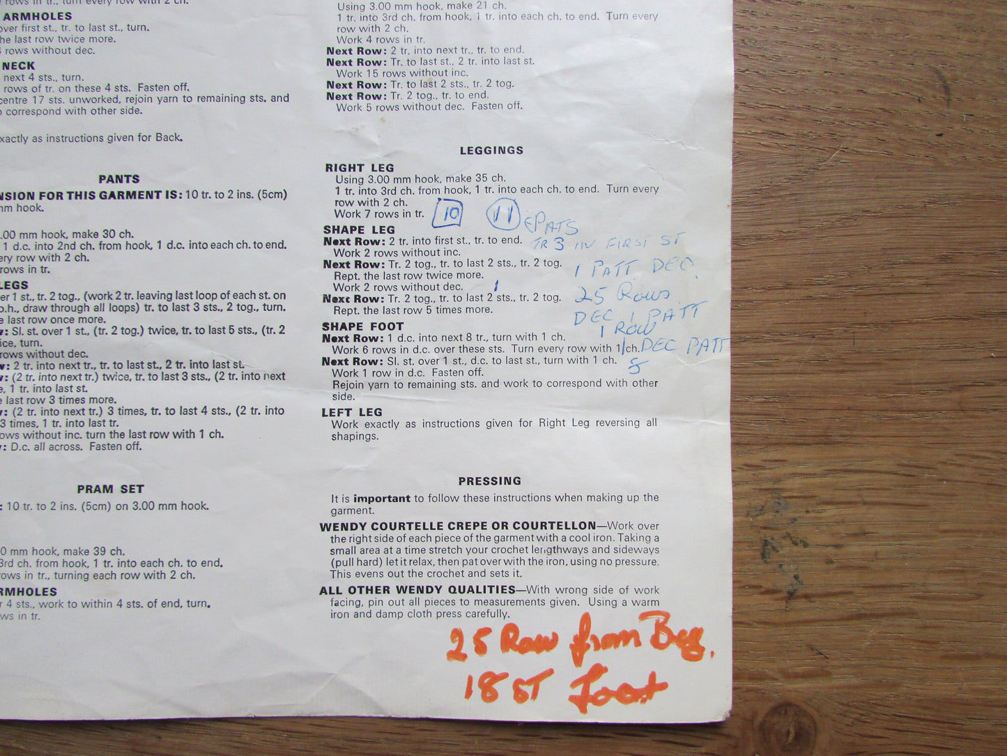 1970s Wendy 1106 crochet pattern for baby doll clothes