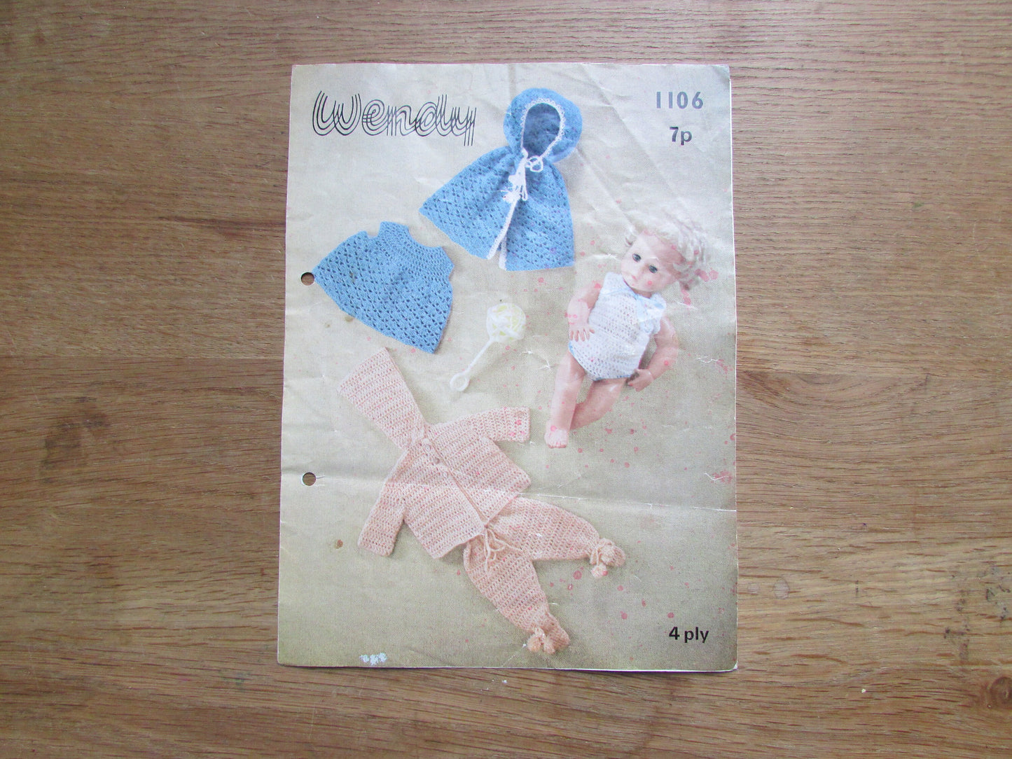 1970s Wendy 1106 crochet pattern for baby doll clothes