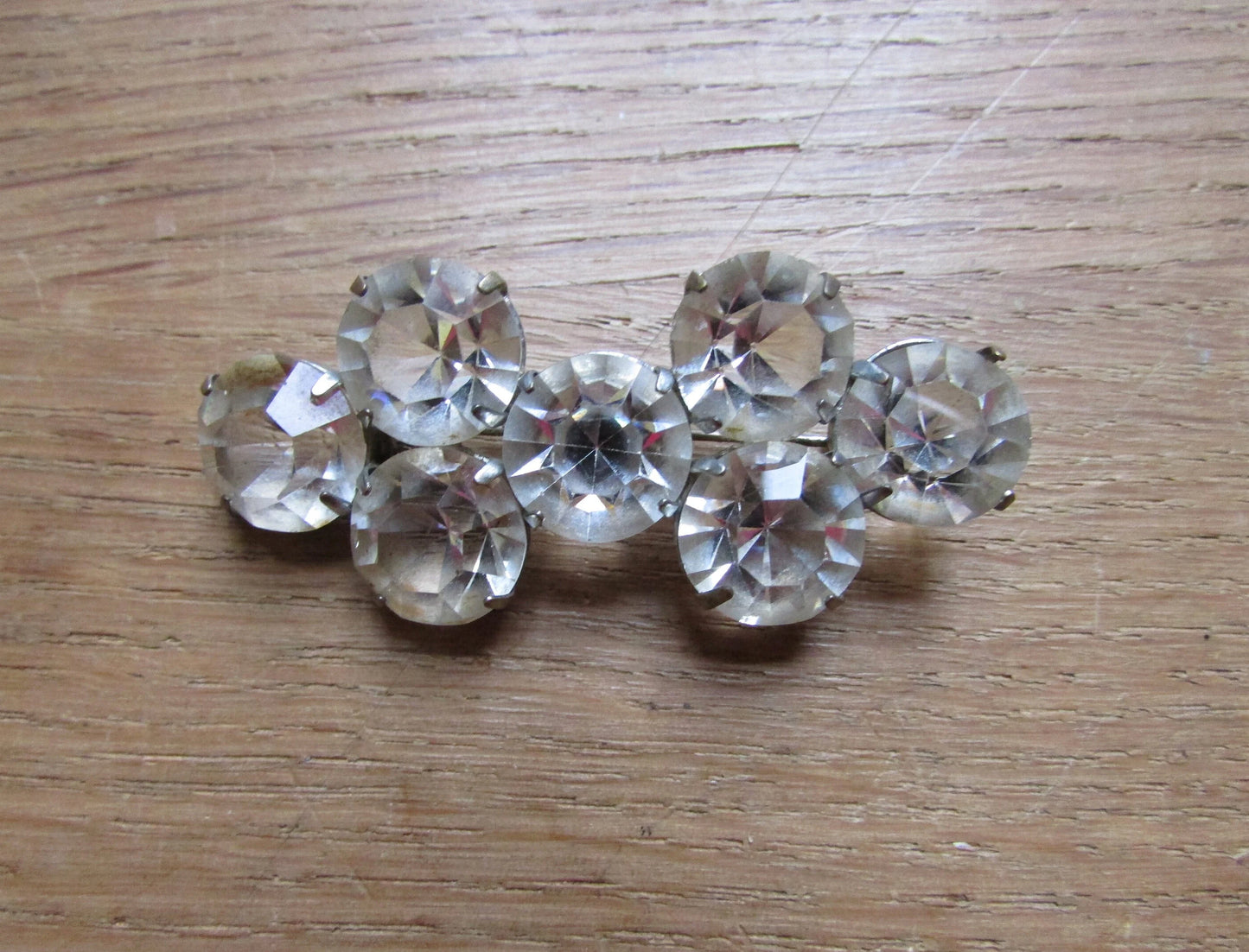 Victorian hexatruple crystal brooch