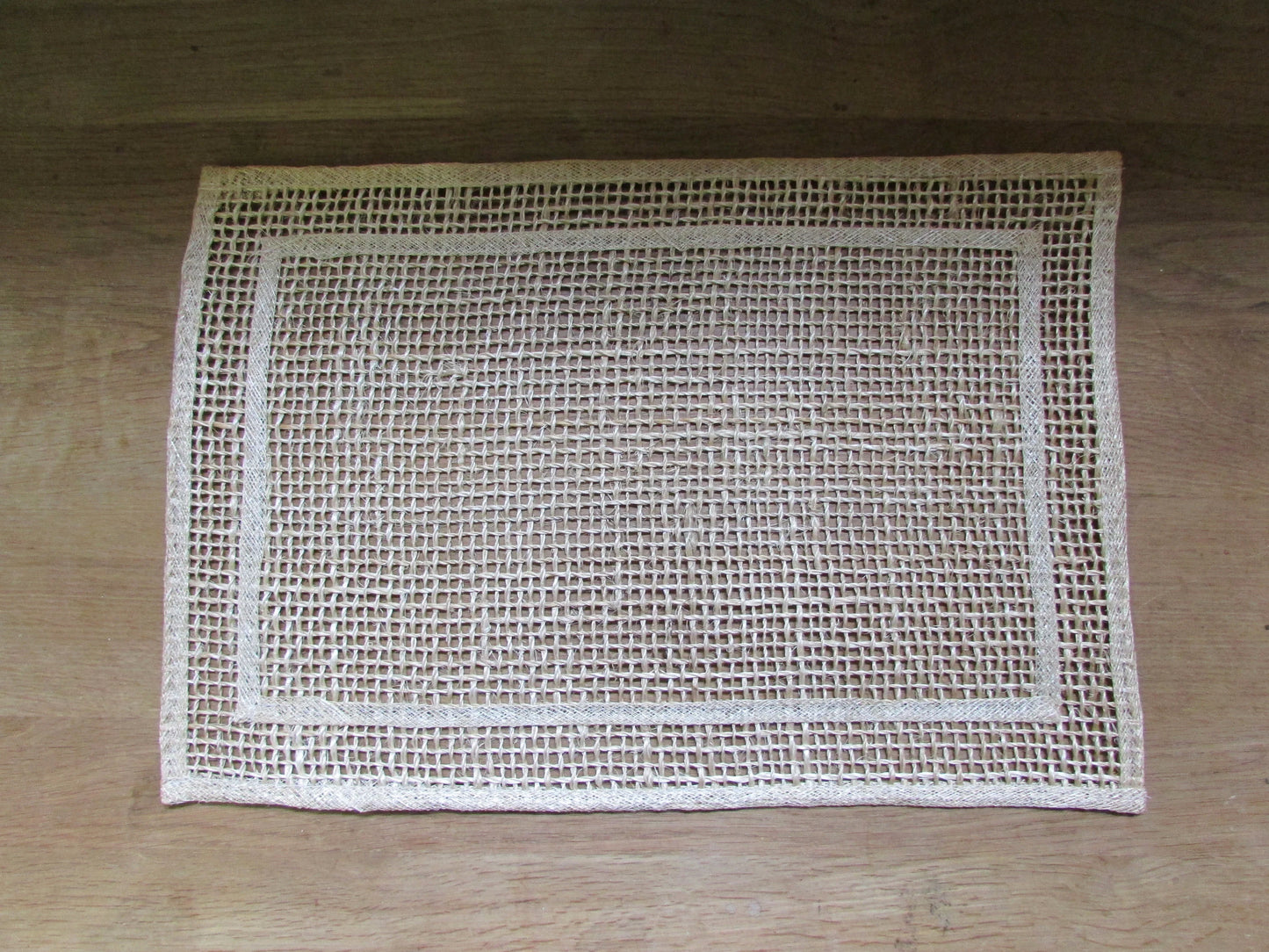 Vintage raffia placemat set with pineapple coasters & rough weave napkins