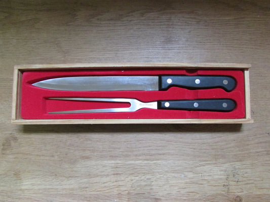 1980s Le Creuset carving knife & pronged fork set