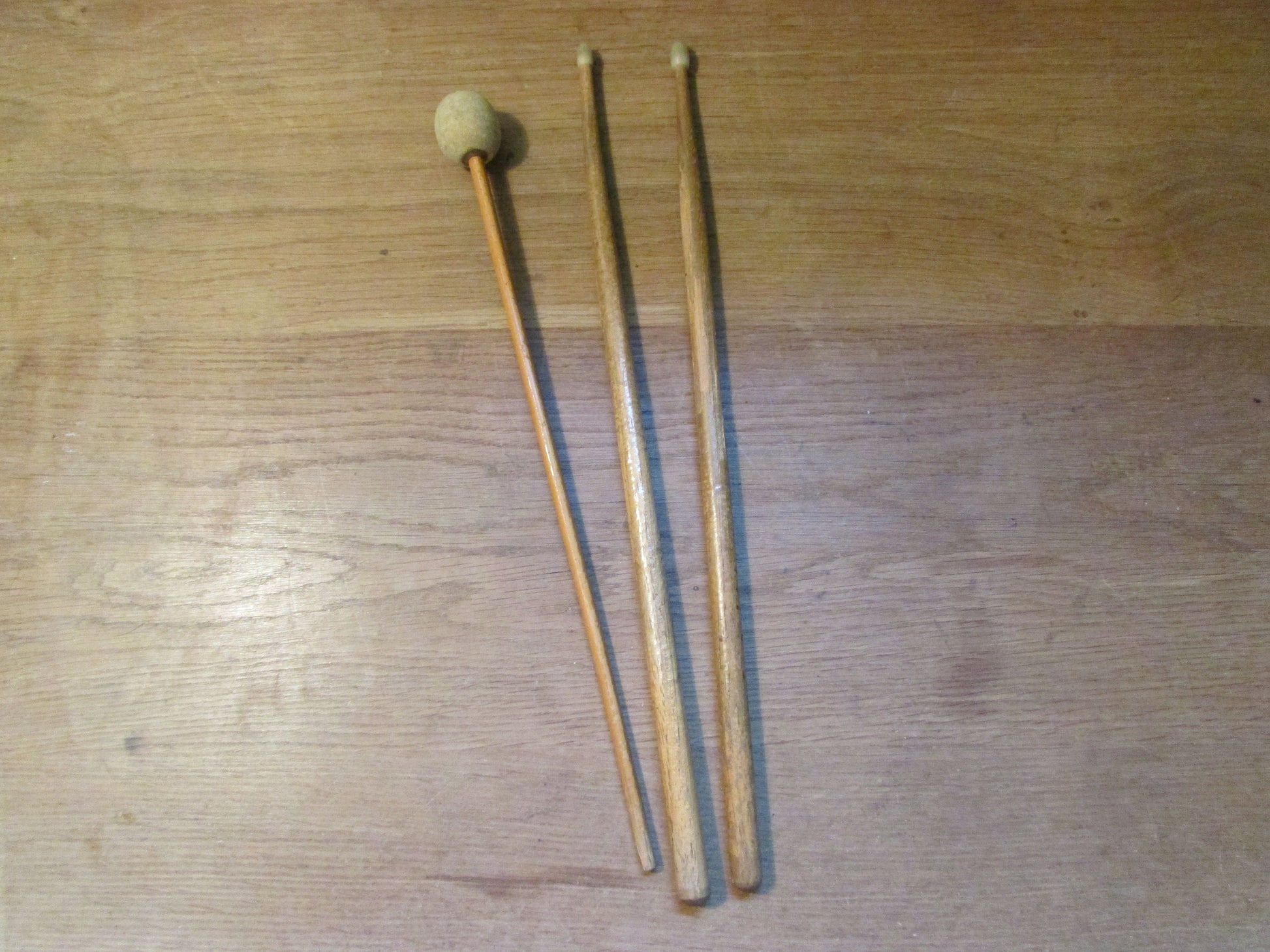 Rustic vintage New Era mallet, & (unbranded) drum stick selection