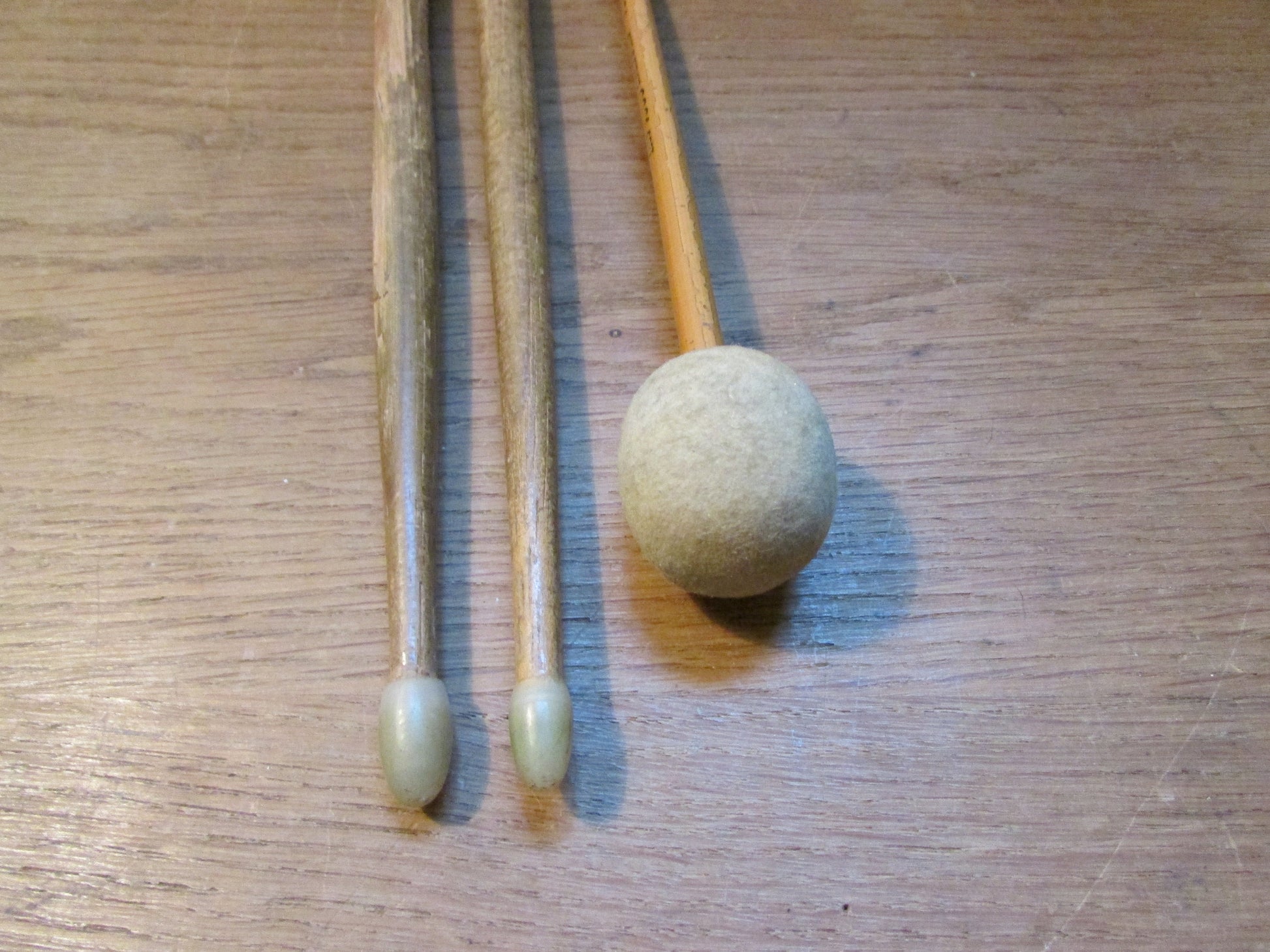 Rustic vintage New Era mallet, & (unbranded) drum stick selection