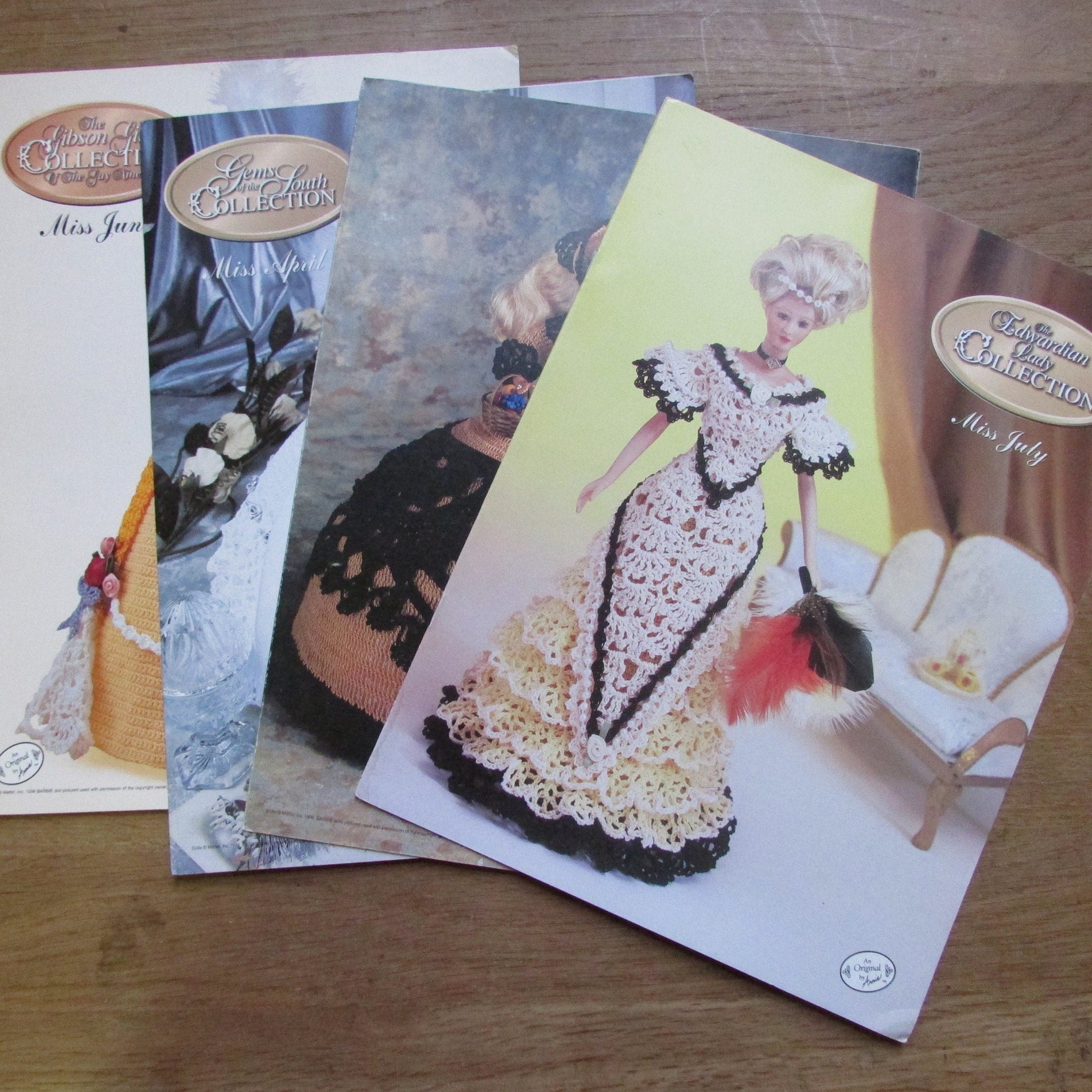 Assorted 1990s Annie's Attic doll collectors series crochet patterns