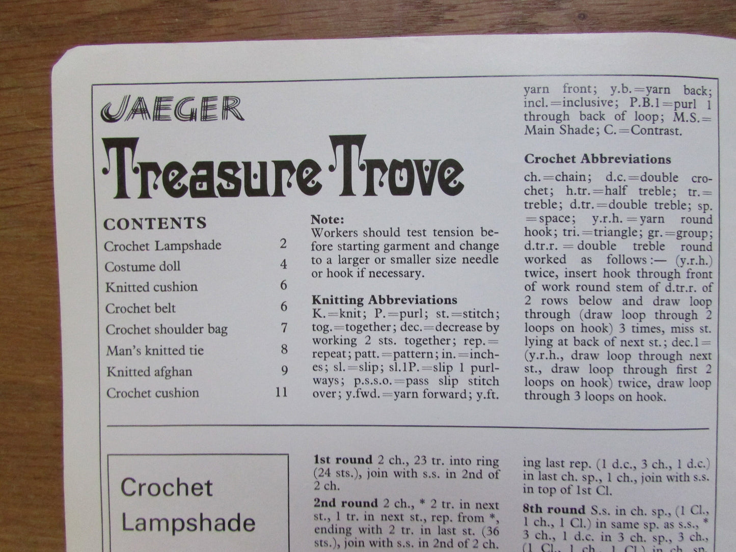 1970s Jaeger Treasure Trove 103 needlework pattern booklet