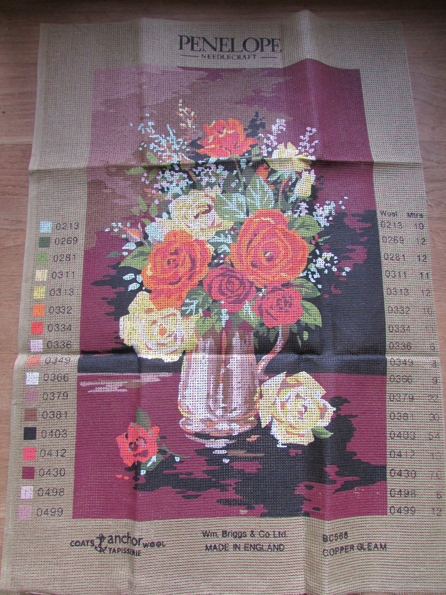 Vintage W.M Briggs Penelope BC568 needlecraft kit "Copper Gleam"