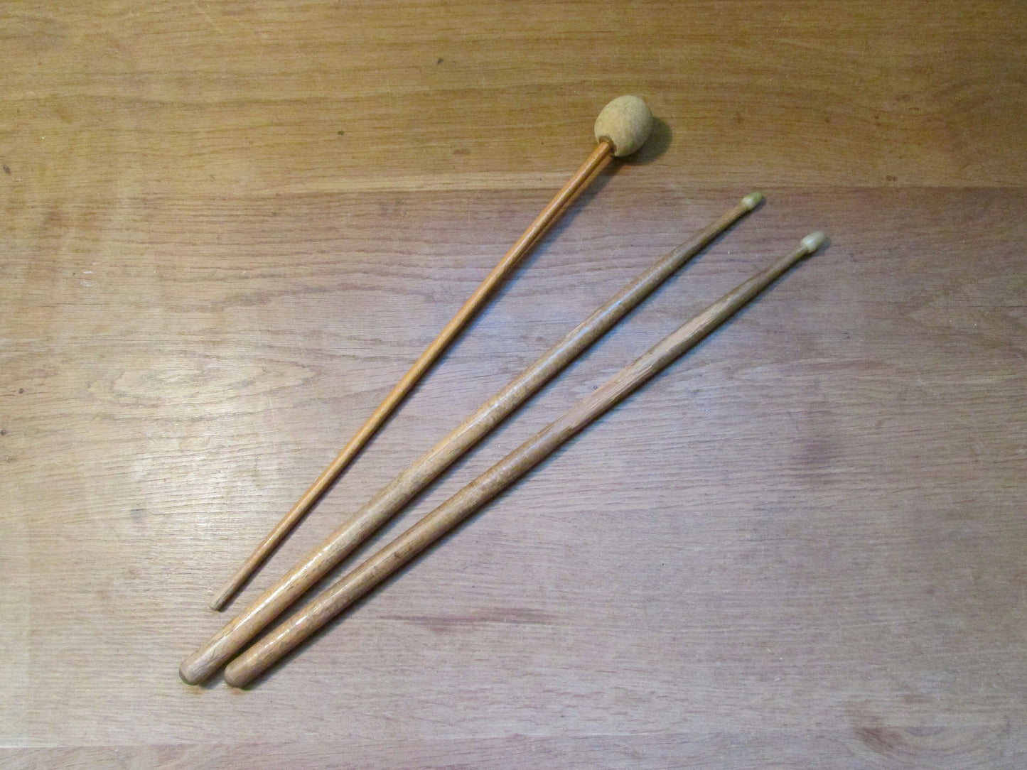 Rustic vintage New Era mallet, & (unbranded) drum stick selection