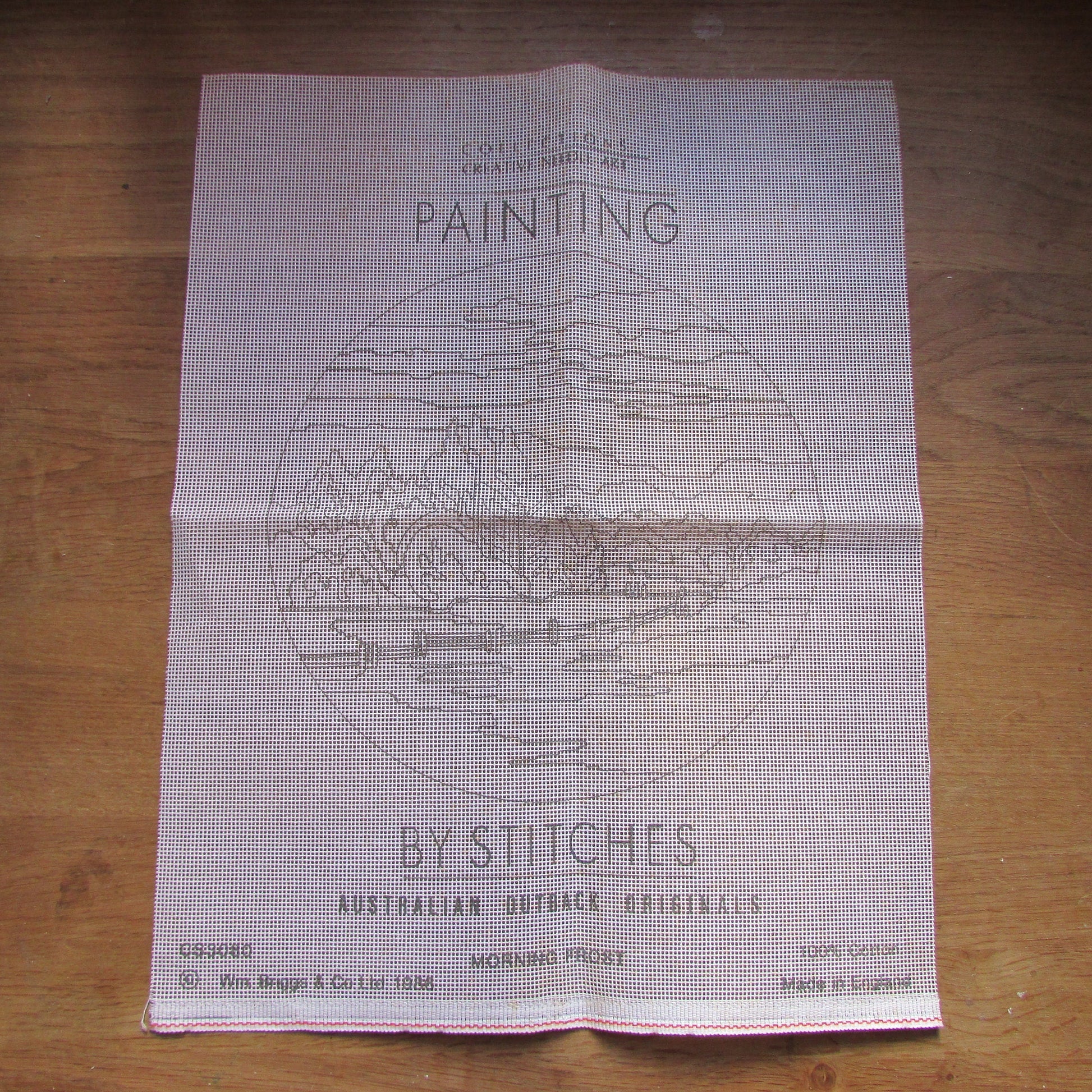 1988 Collections Creative Painting by Stitches CS9080 needle art kit, Australian Outback originals "Morning Frost" (canvas only)