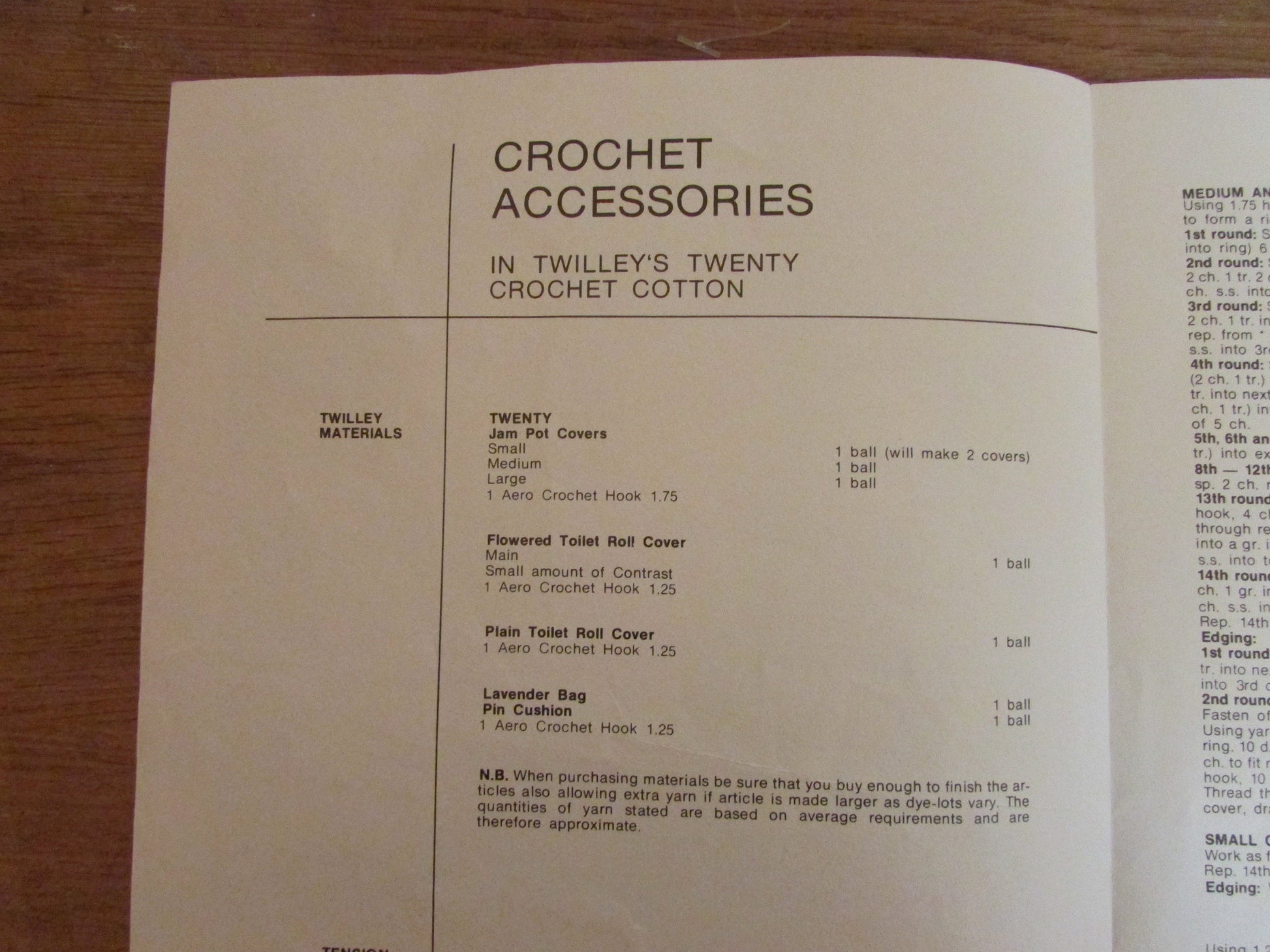 1970s Twilleys Twenty 6028 Home Crochet pattern for crochet home accessories