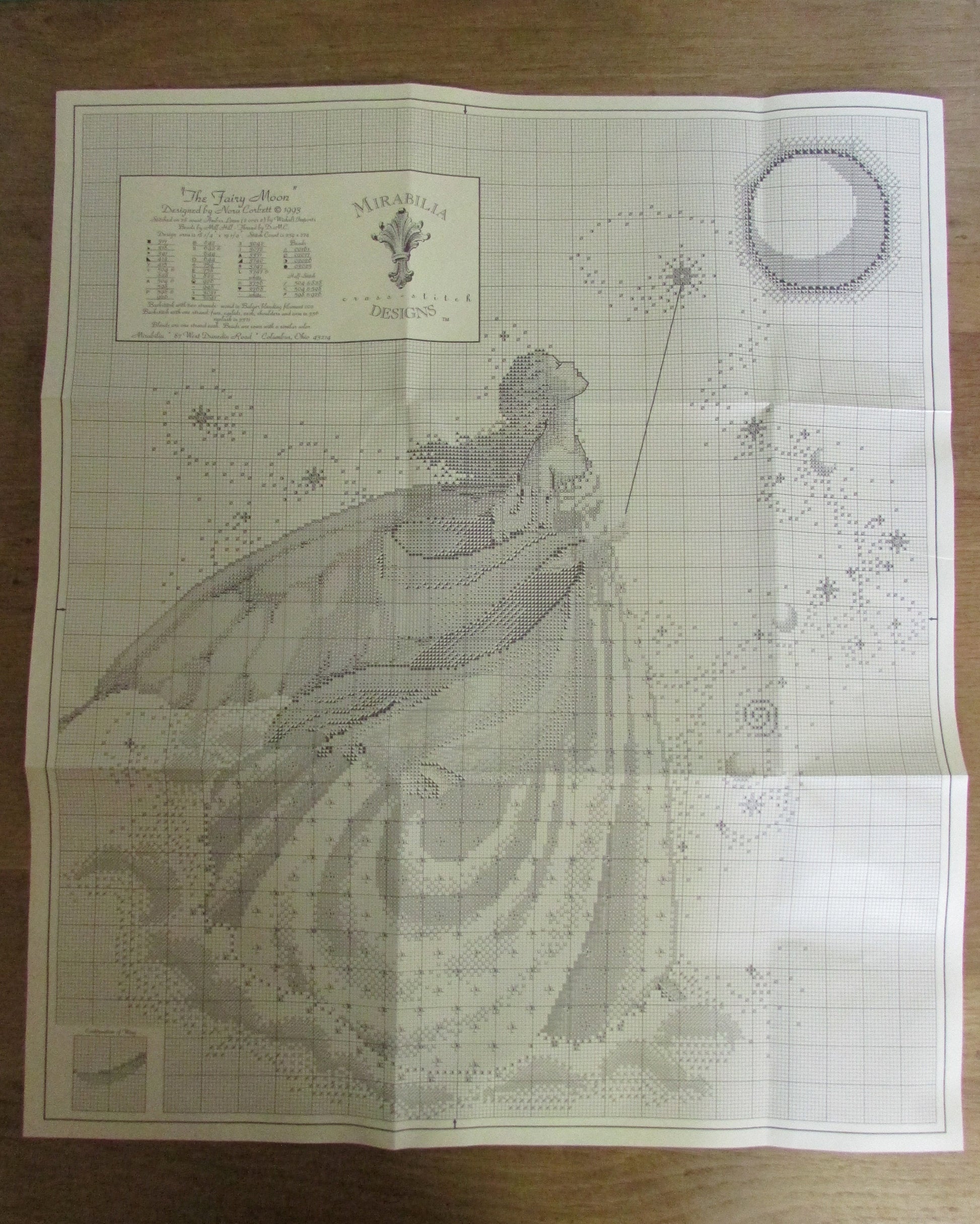 1993 Mirabilia "The Fairy Moon", designed by Nora Corbett, cross stitch chart