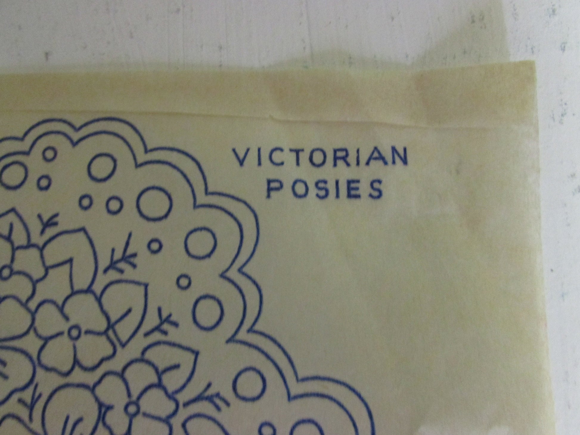 Unused vintage Victorian Posies embroidery transfer