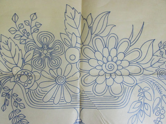 Unused vintage trailing posy in urn No.1169 F embroidery transfer