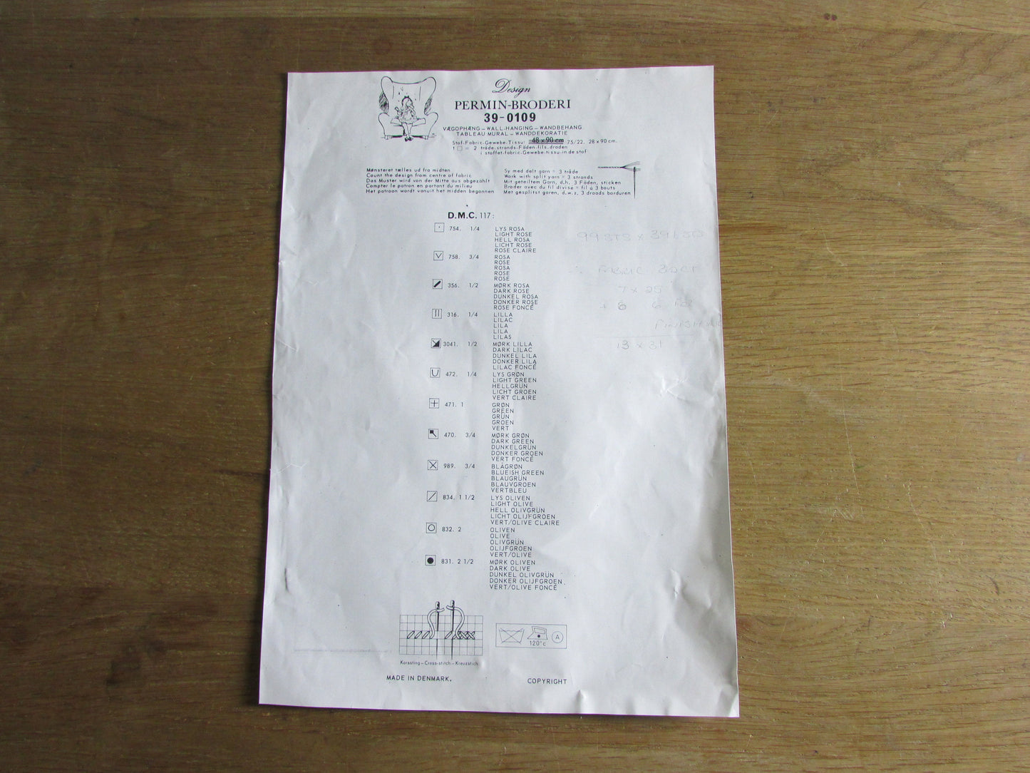 Vintage Permin-Broderi Danish Art 39-0109 wall hanging crosstitch/needlework kit