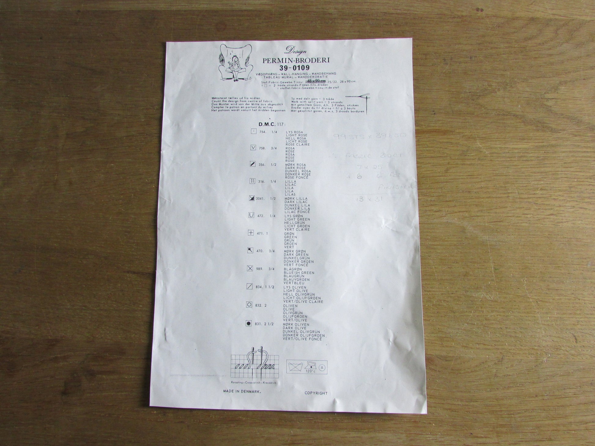 Vintage Permin-Broderi Danish Art 39-0109 wall hanging crosstitch/needlework kit