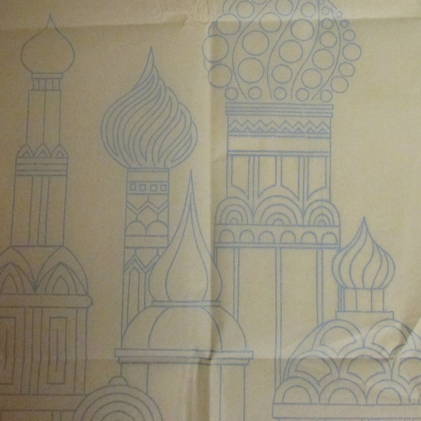 Unused vintage St. Basil's Cathedral-inspired design No.1169 B embroidery transfer