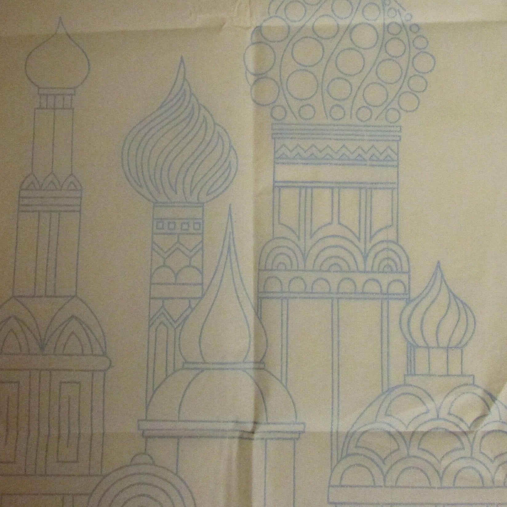 Unused vintage St. Basil's Cathedral-inspired design No.1169 B embroidery transfer