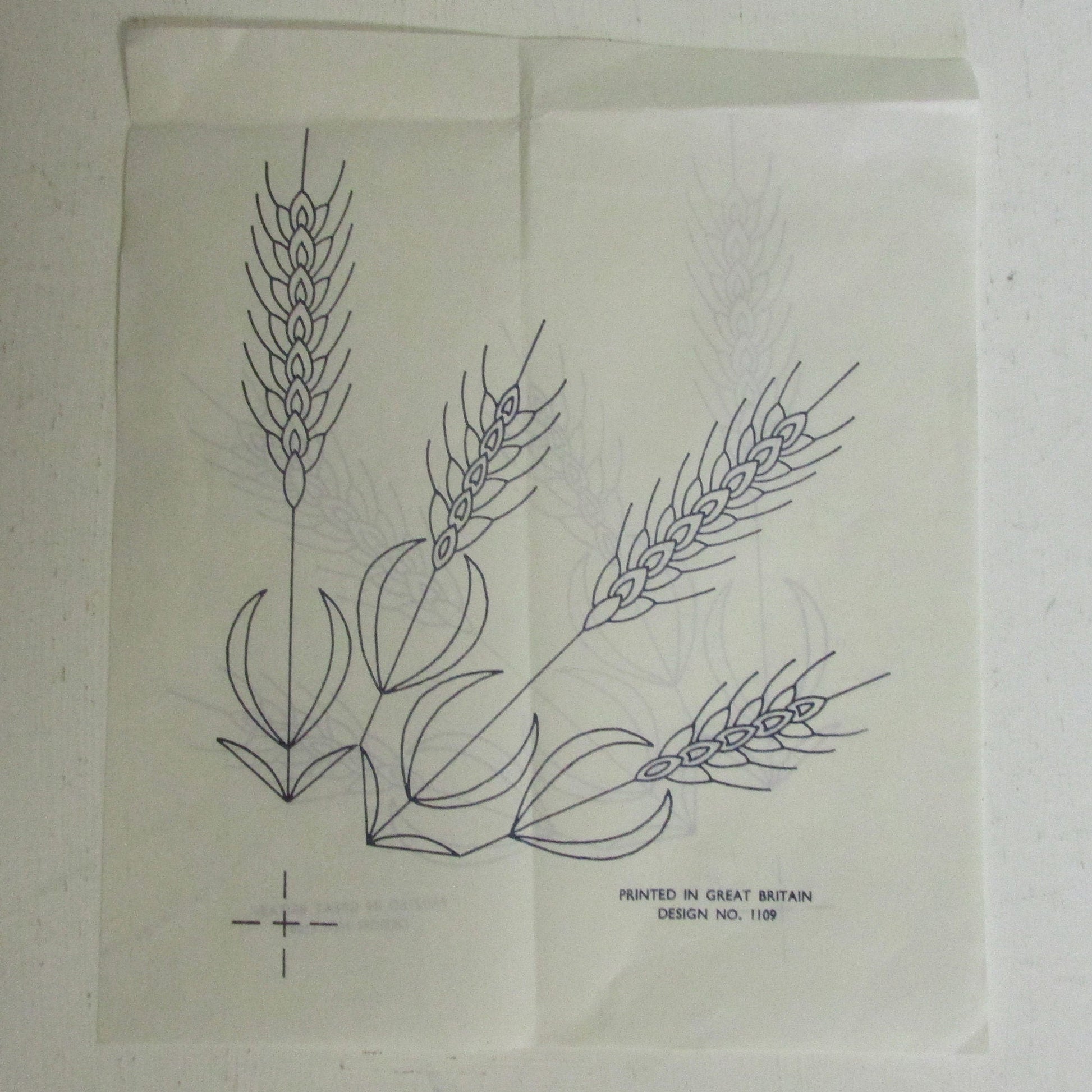 Unused vintage wheatsheaf No.1109 embroidery transfer