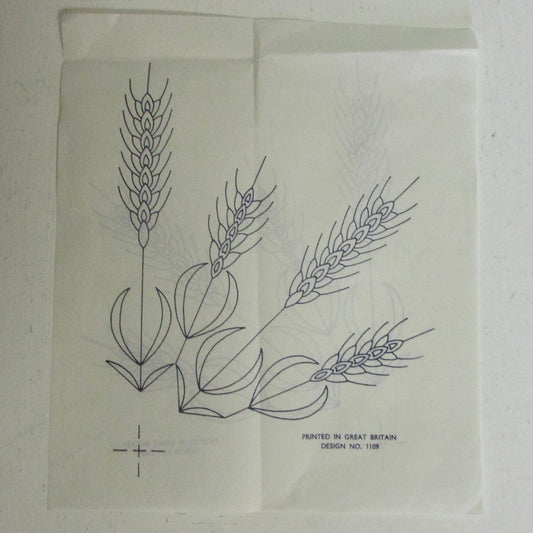 Unused vintage wheatsheaf No.1109 embroidery transfer