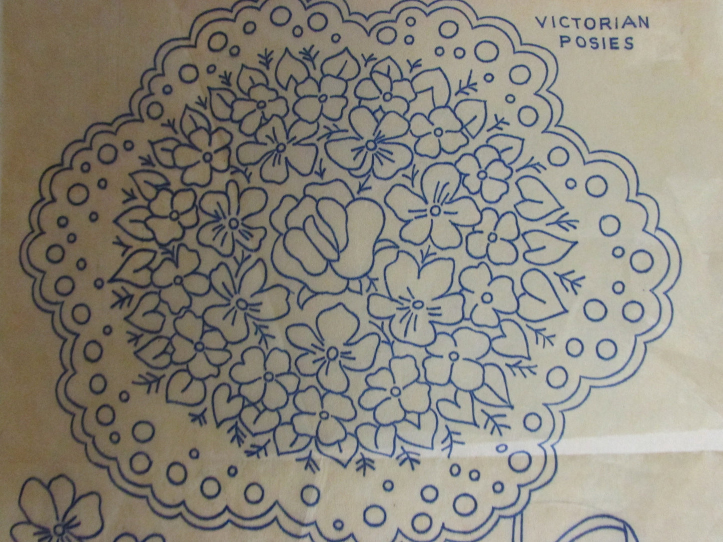 Unused vintage Victorian Posies embroidery transfer