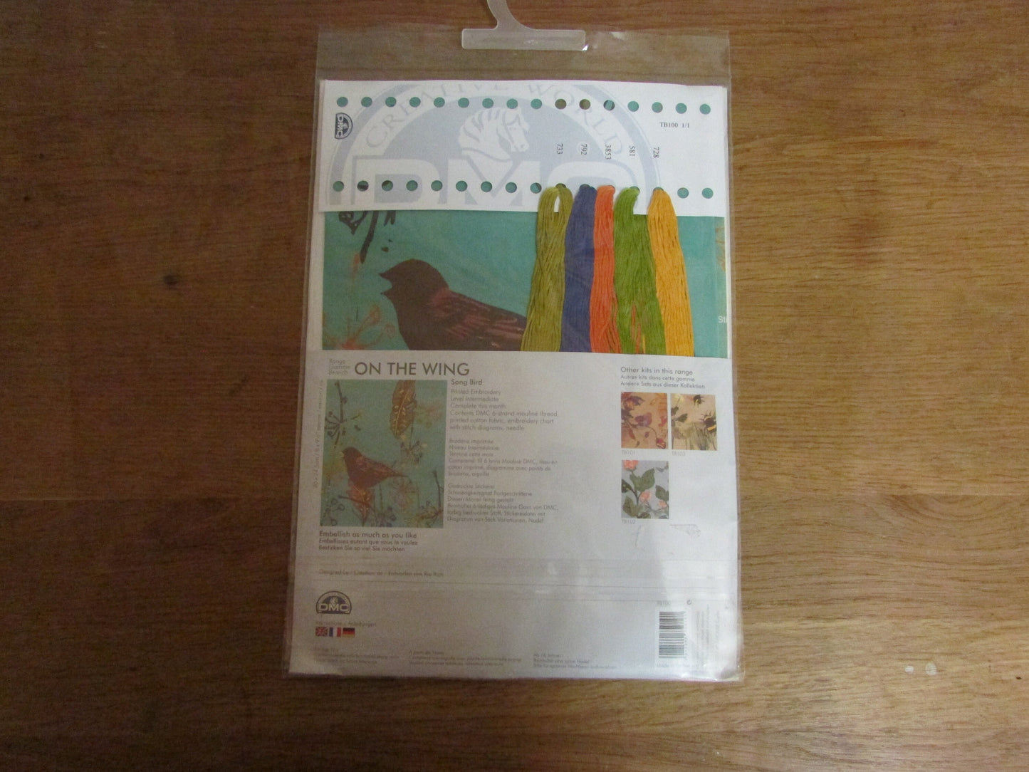 DMC "On The Wing" song bird printed embroidery kit