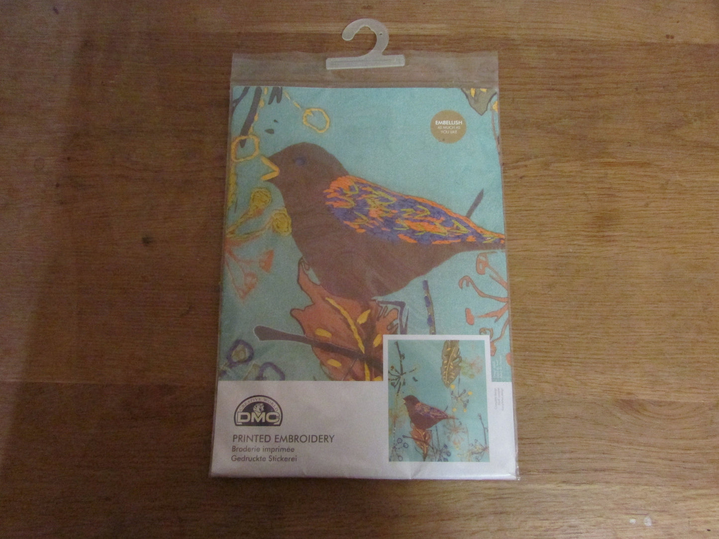 DMC "On The Wing" song bird printed embroidery kit