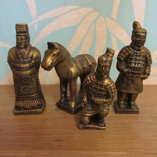 Collectable vintage X'ian River Terracotta of Qin Dynasty terracotta army figurine set