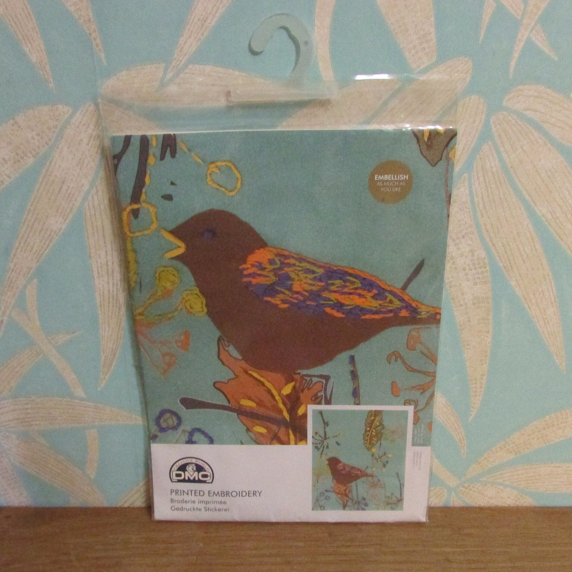 DMC "On The Wing" song bird printed embroidery kit