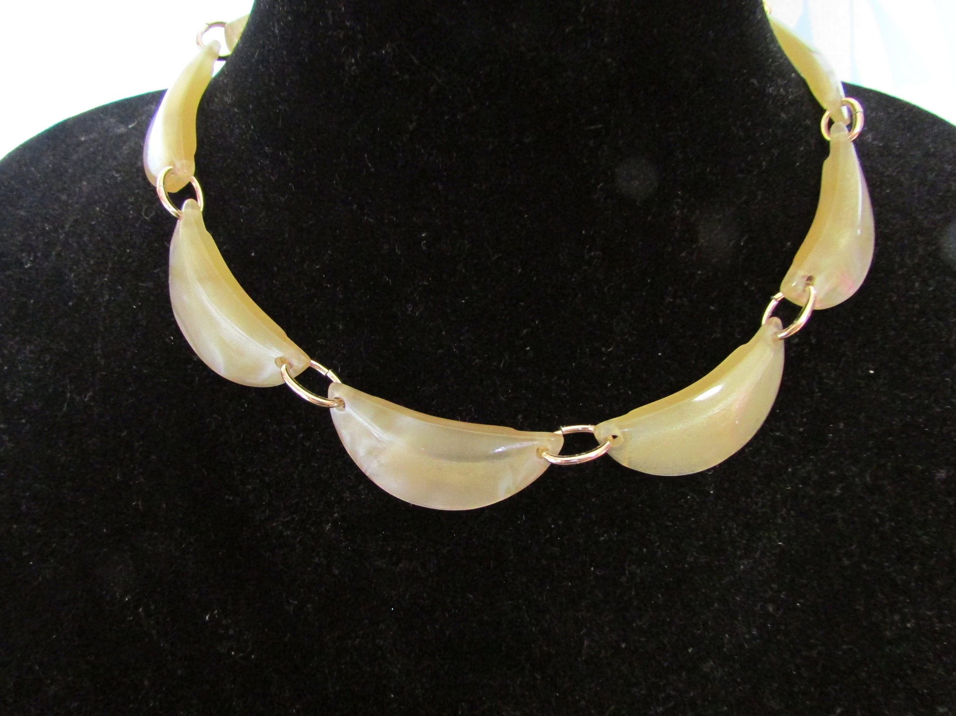 1950s Lucite curved panel necklace