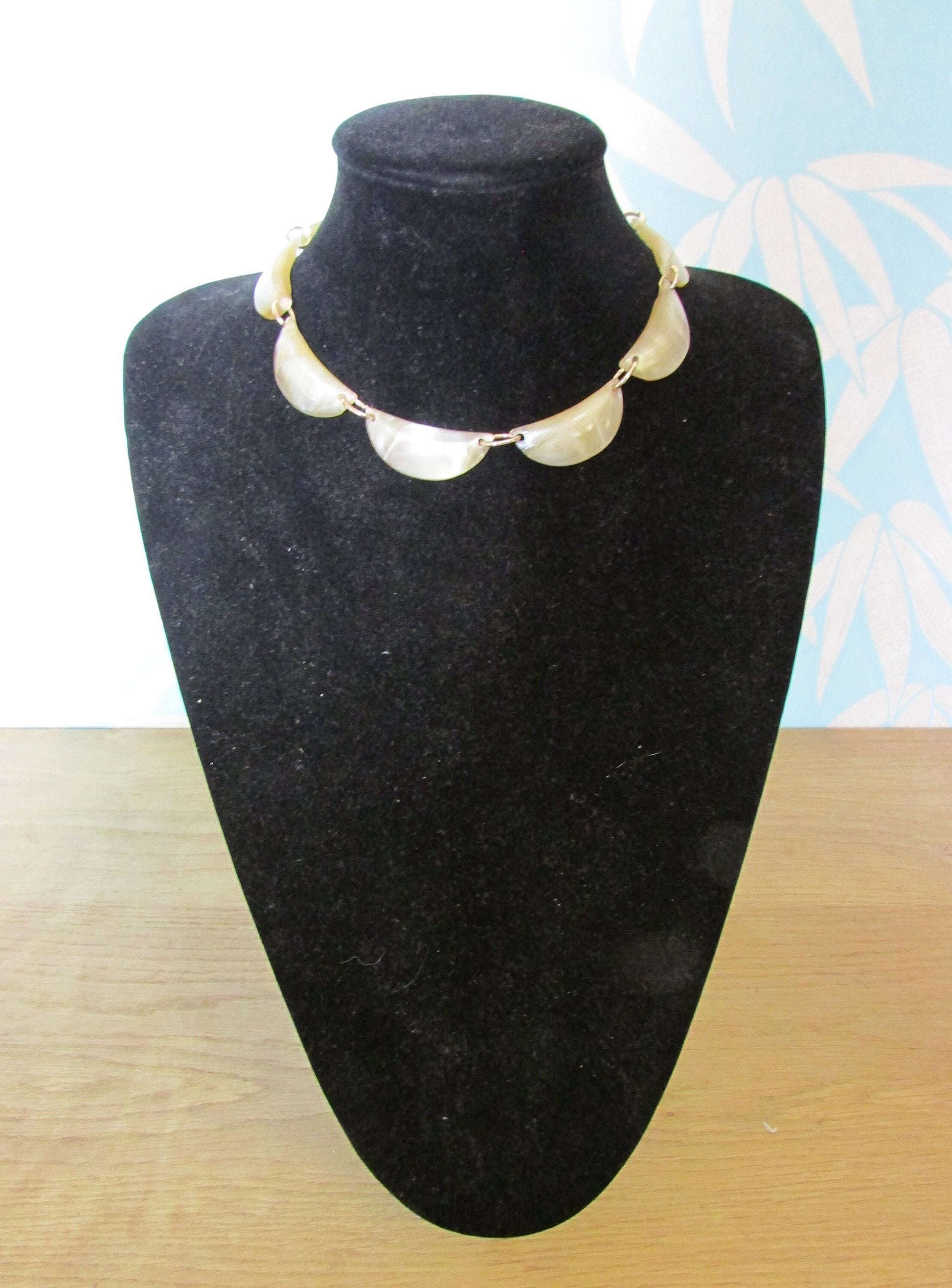 1950s Lucite curved panel necklace