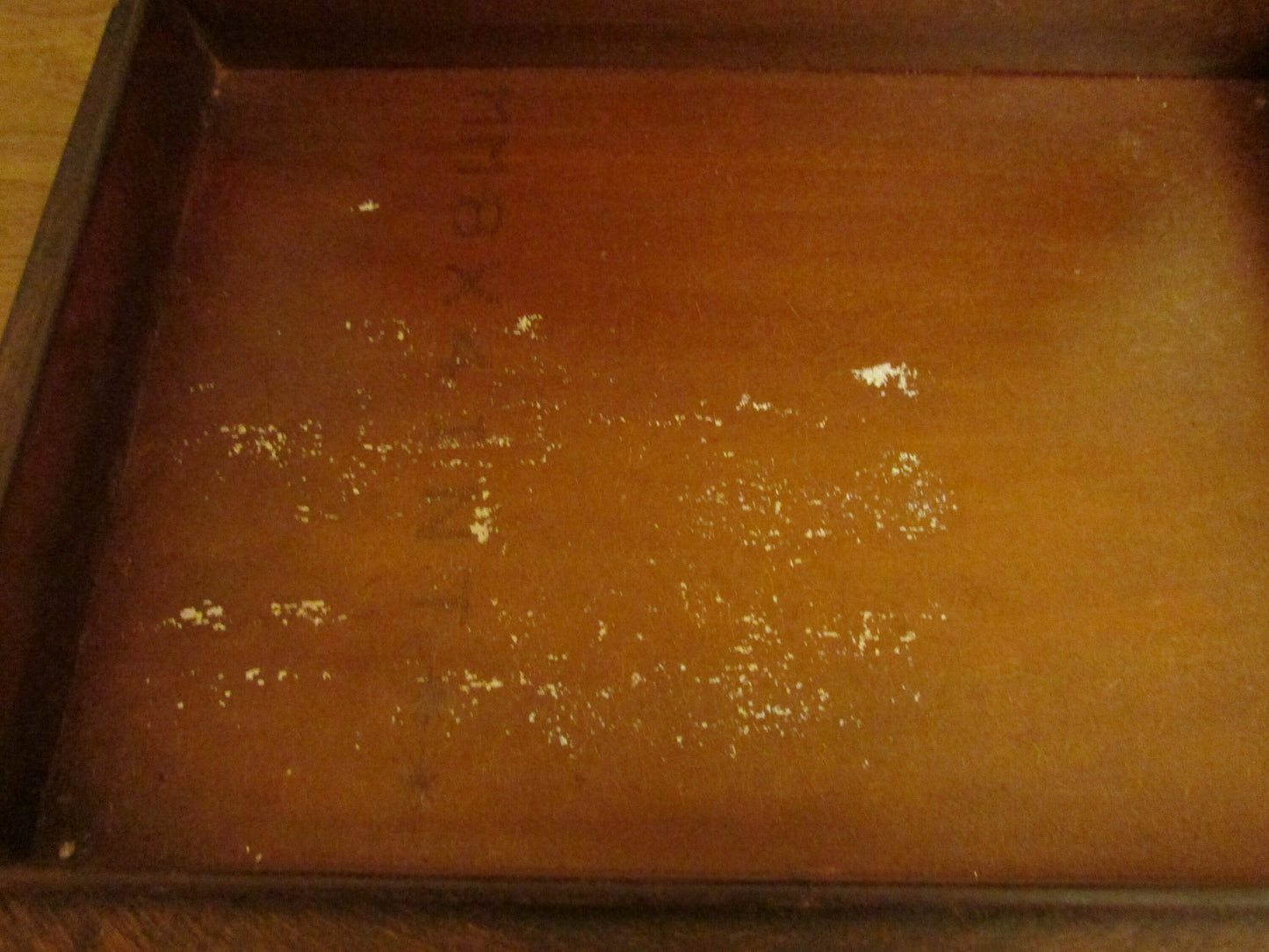 Vintage carved wooden letter box with drawer and rose detail on lid