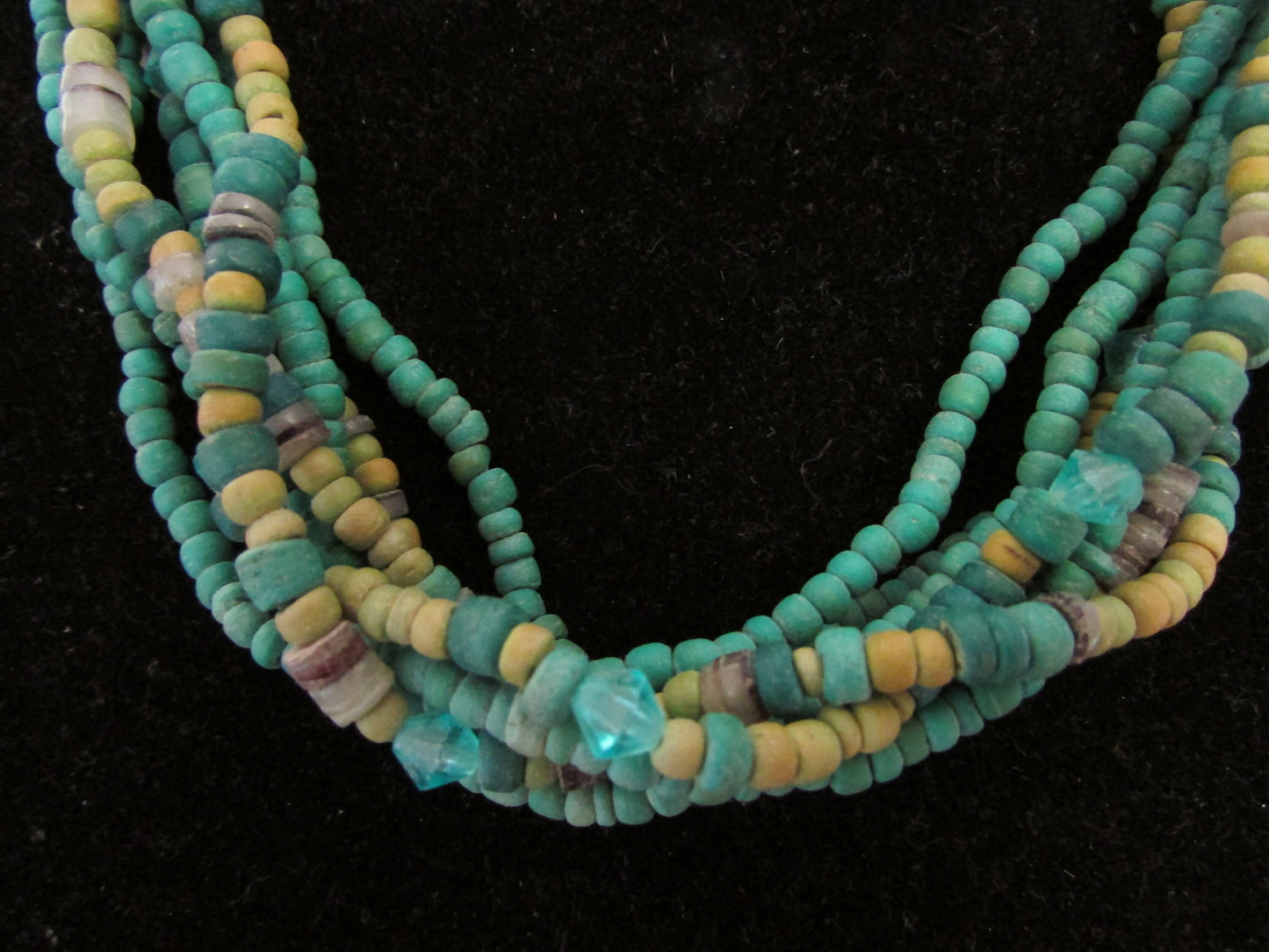 Y2K turquoise green mix clay multistrand necklace