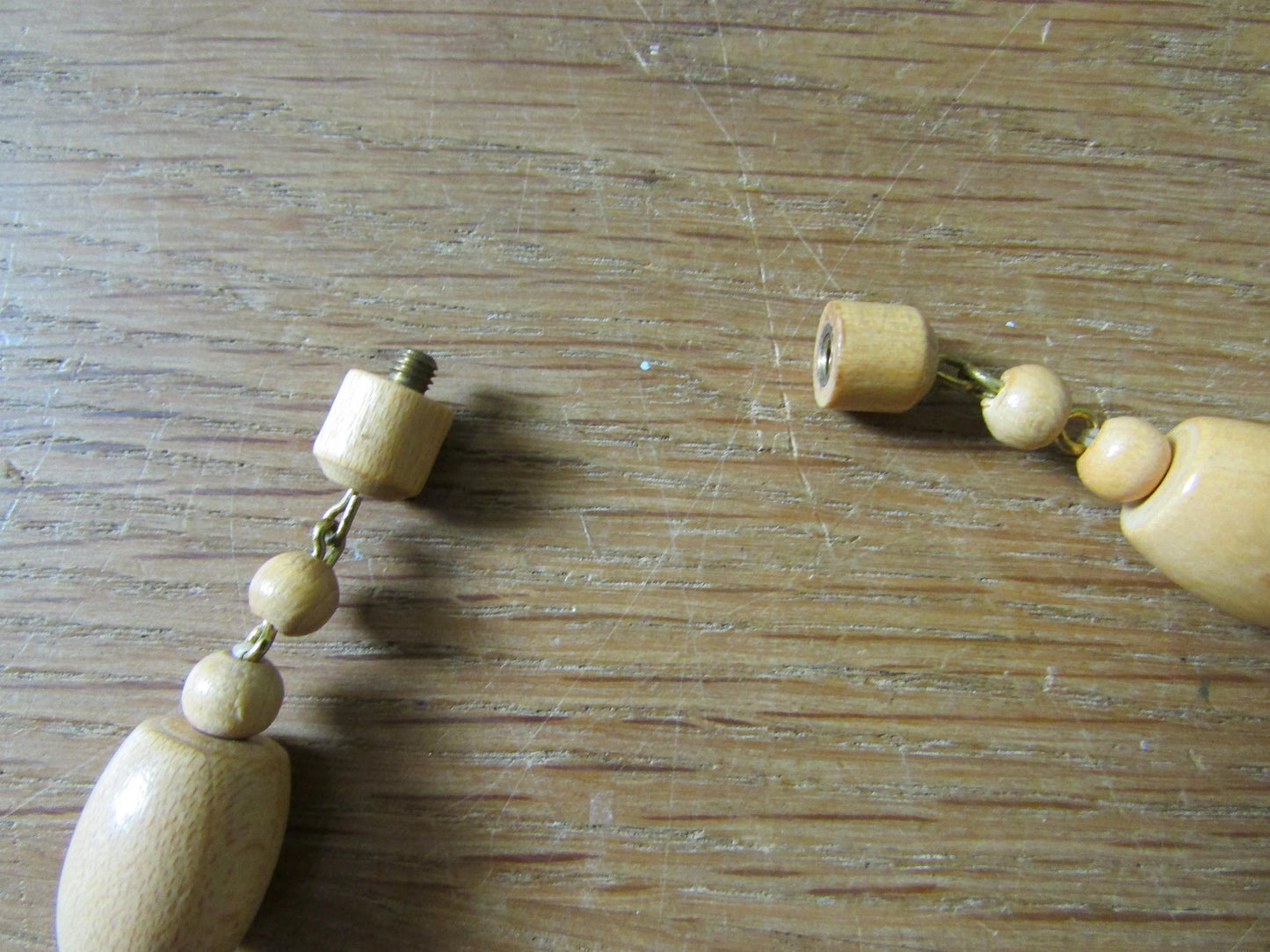 1970s graduated wooden barrel bead necklace