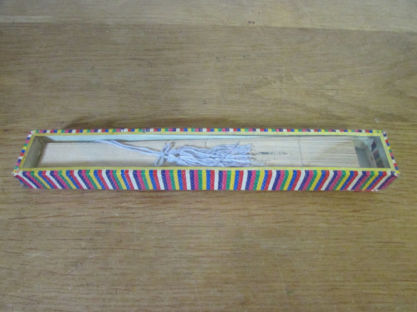 circa. 1960s/70s Chinese sandalwood hand fan with original glass-lidded presentation box