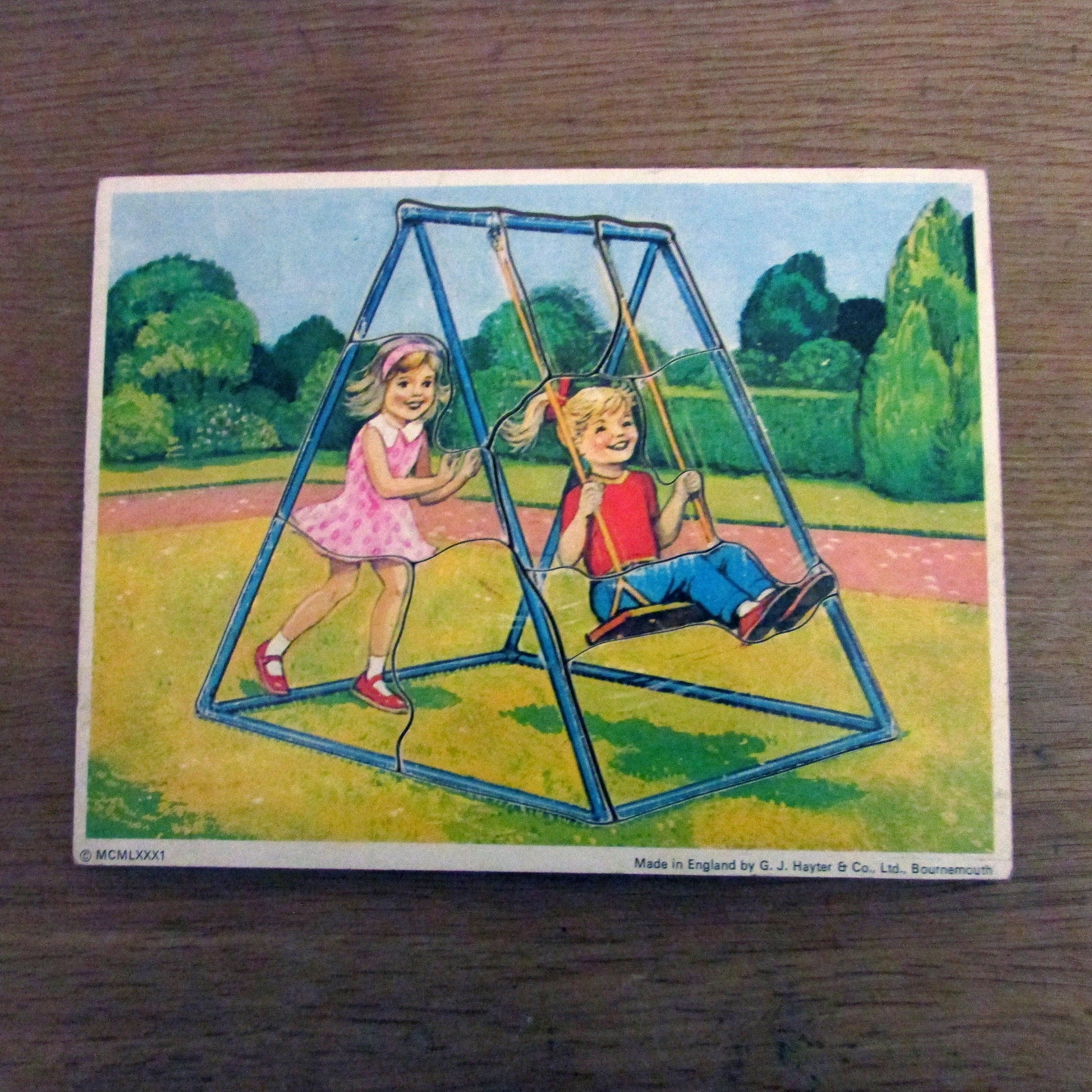 1981 G&J Haytert and Co Ltd (swing set) wooden tray puzzle