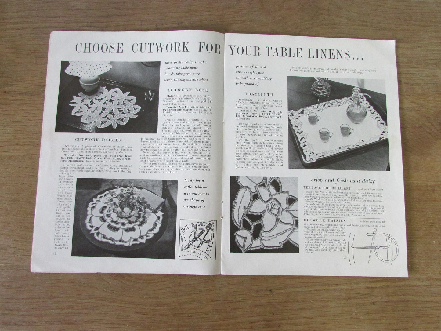 January 1952 Stitchcraft knitting & embroidery pattern booklet