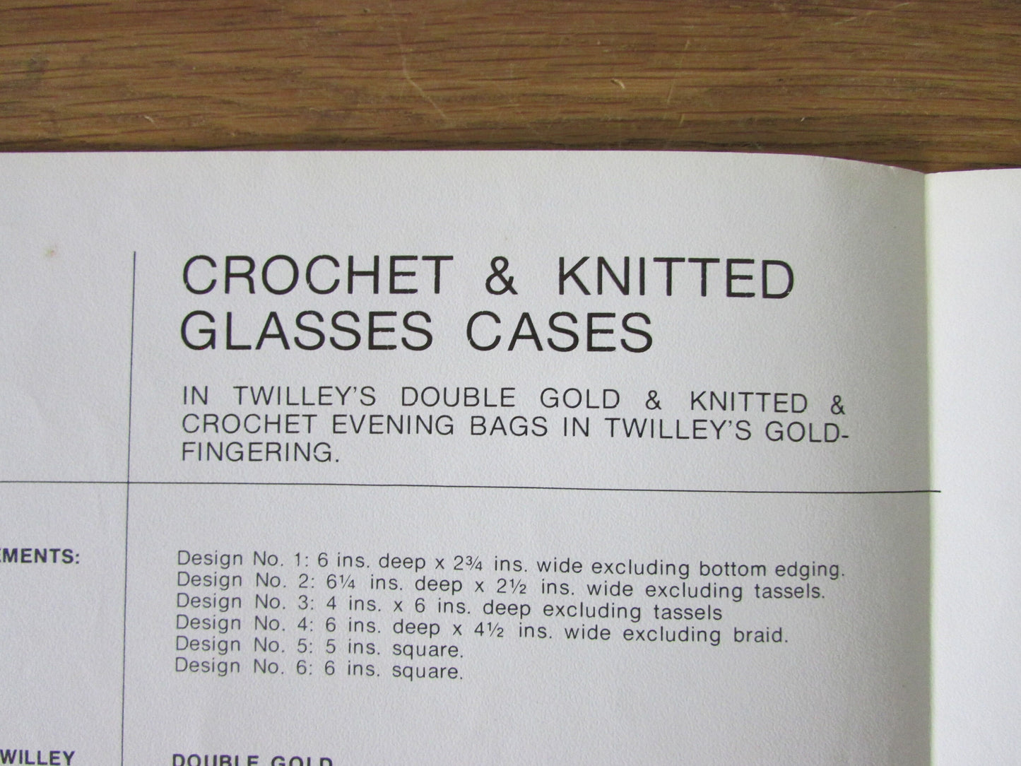 1970s Twilleys 6087 knitting & crochet pattern for glasses cases