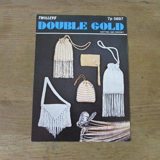 1970s Twilleys 5897 knitting & crochet pattern for evening bags