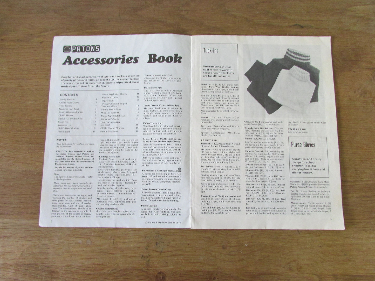 1978 Patons knitting & crochet accessory book 215; over 20 accessories for the family