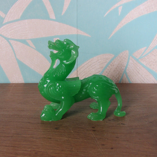 Vintage plastic jade Chinese pixiu figurine