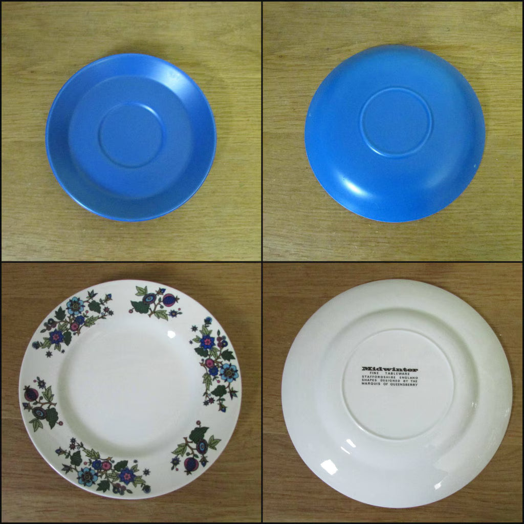 1960s Midwinter "Alpine Blue" by Jessie Tait teaware assortment