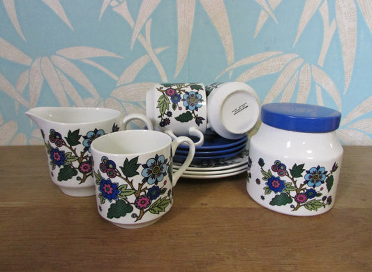 1960s Midwinter "Alpine Blue" by Jessie Tait teaware assortment