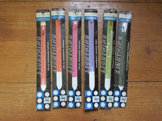 Selection of 1950s LIGHTNING dress/skirt zips (deadstock)