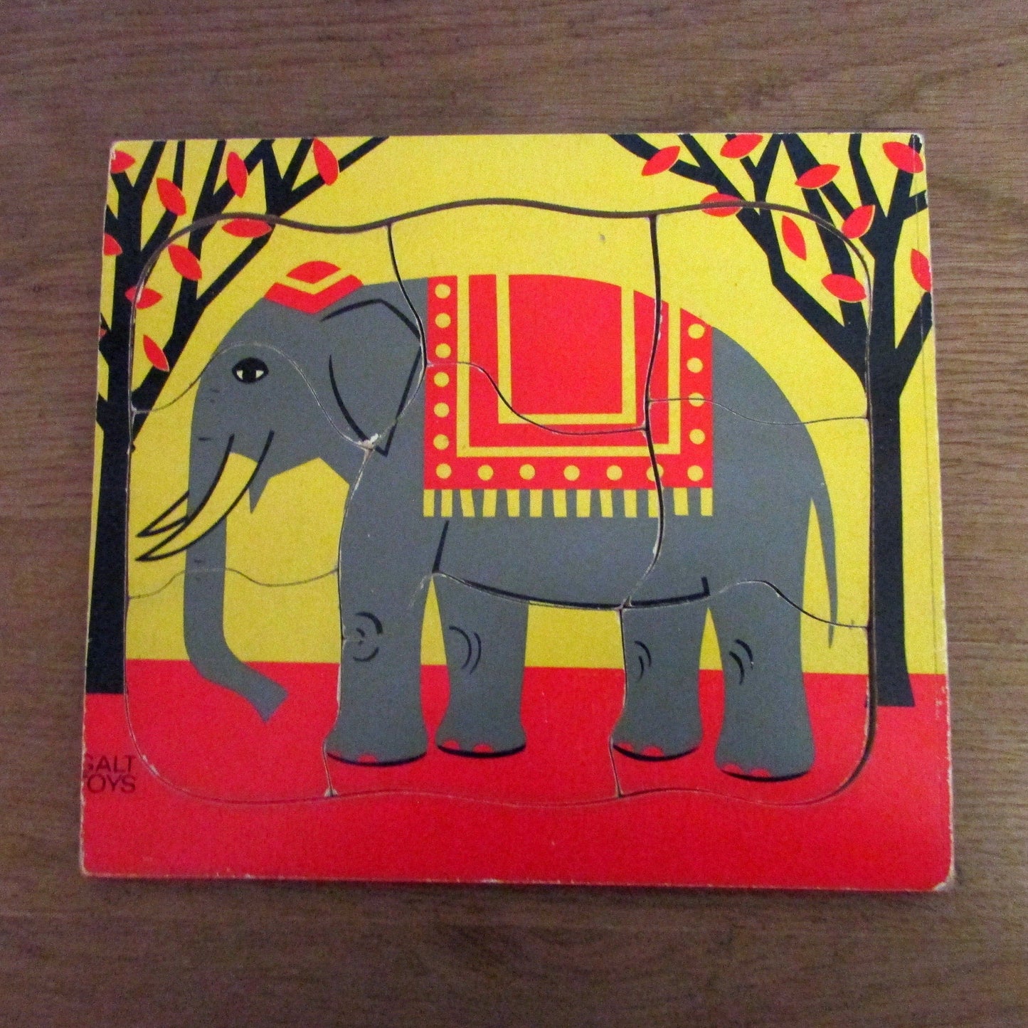 1970s Galt Toys (elephant) wooden tray puzzle
